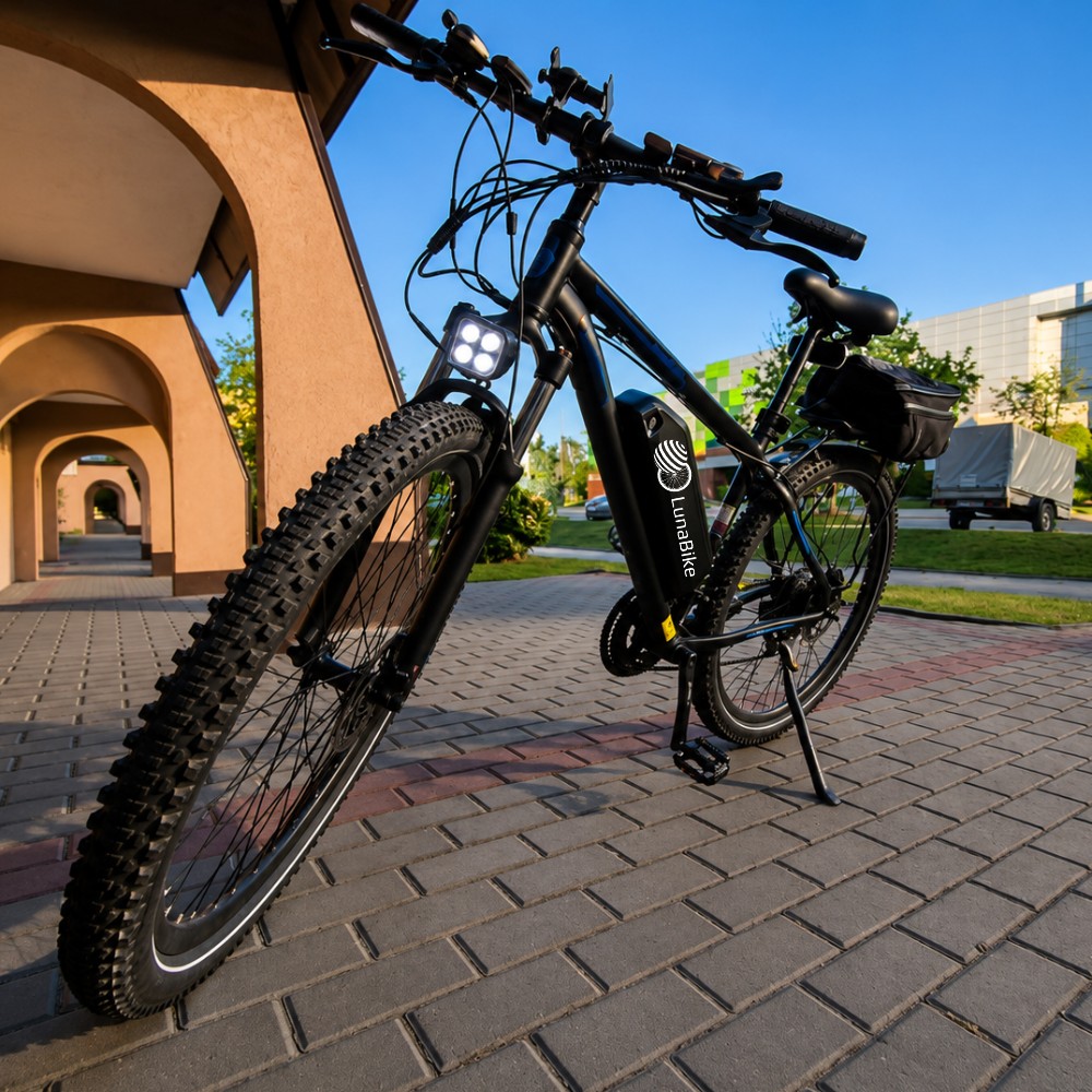 E‑bike Luna Bike na alejce miejskiej